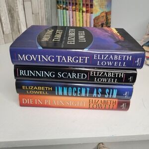 Elizabeth Lowell Hardcover Books Lot of 4 Novels Moving Target Running Scared‎